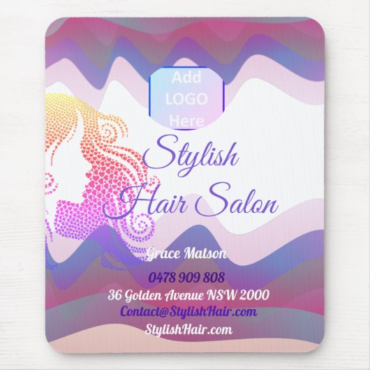 Rainbow Waves Maus-Pad mit Logo Mousepad (Vorne)