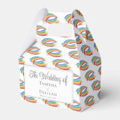 Rainbow Waves Pattern LGBT Wedding Geschenkschachtel (Vorderseite)