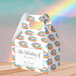 Rainbow Waves Pattern LGBT Wedding Geschenkschachtel
