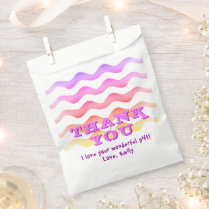 Rainbow Waves Pink Girly Birthday Vielen Dank Geschenktütchen