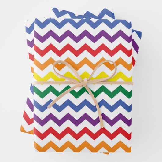 Rainbow Wavy Lines Geschenkpapier Set (Beispiel)