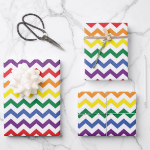 Rainbow Wavy Lines Geschenkpapier Set