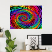 Rainbow Wavy Spiral Fraktal Poster (Heimbüro)