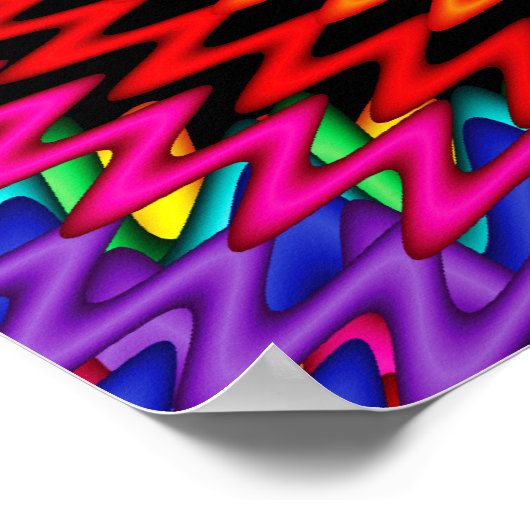 Rainbow Wavy Spiral Fraktal Poster (Ecke)