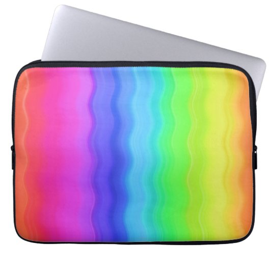 Rainbow Wavy Wave Gradual Pastel Farbe Laptopschutzhülle (Vorderseite)