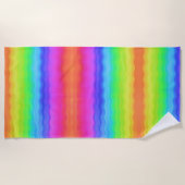 Rainbow Wavy Wave Gradual Pastel Farbe Strandtuch (Vorderseite)