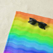 Rainbow Wavy Wave Gradual Pastel Farbe Strandtuch (Beispiel)