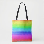Rainbow Wavy Wave Gradual Pastel Farbe Tasche (Vorderseite)