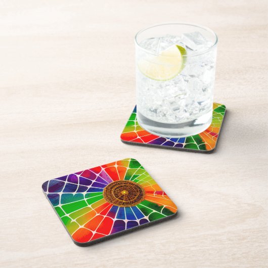 Rainbow Web Getränkeuntersetzer (Rechte Seite)