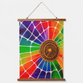 Rainbow Web Wandteppich Mit Holzrahmen (Vorderseite)