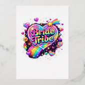 Rainbow Wedding Brides Maids Bachelorette Party Folieneinladung (Vorderseite)