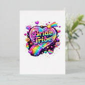 Rainbow Wedding Brides Maids Bachelorette Party Folieneinladung (Stehend vorne)