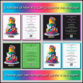 Rainbow Wedding Cake mit Doves Wedding Einladung