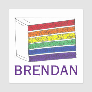 Rainbow Wedding Cake Slice LGBT Gay Pride Namensschild