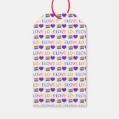 Rainbow Wedding Cake Slice Liebe ist Liebe Geschenkanhänger (Rückseite)