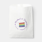 Rainbow Wedding Cake Slice Lila Heart LGBT Gay Geschenktütchen (Vorderseite)
