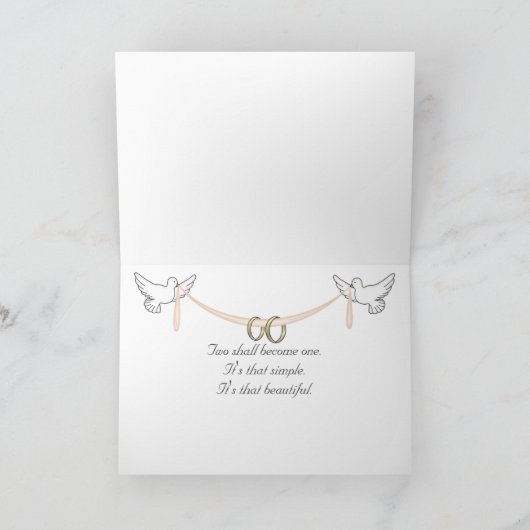 Rainbow Wedding Daisy Bouquet Karte (Innenseite)