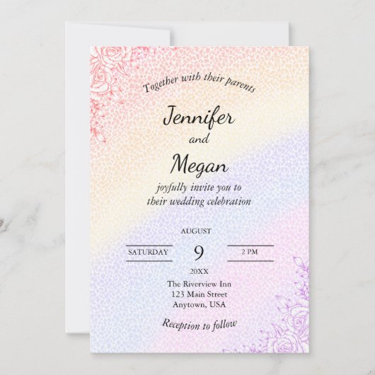 Rainbow Wedding Einladung (Vorderseite)