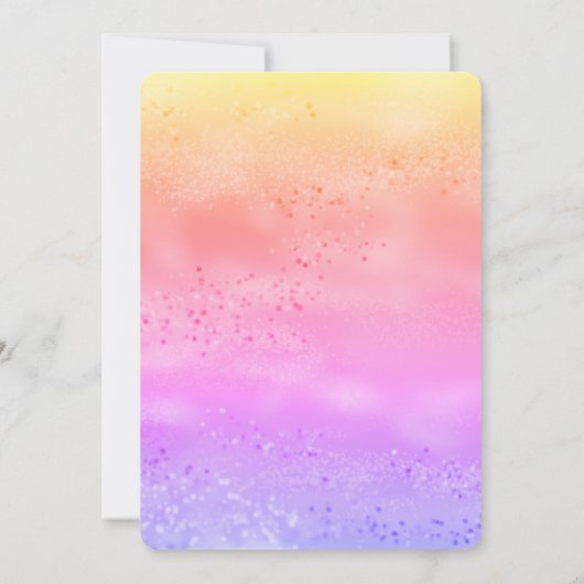 Rainbow Wedding Einladung Farbenfrohe trendige Lie (Rückseite)