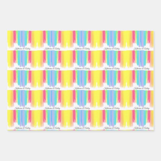 Rainbow Wedding Elegant Personalisiert Geschenkpapier Set (Vorderseite 2)