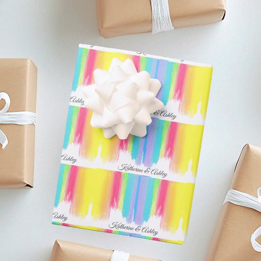 Rainbow Wedding Elegant Personalisiert Geschenkpapier Set