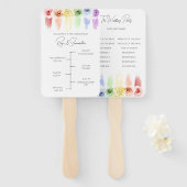 Rainbow Wedding Fan Programm Fächer (Vorne und Hinten)