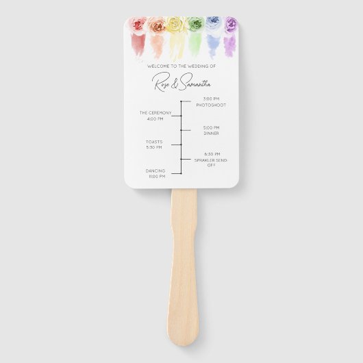 Rainbow Wedding Fan Programm Fächer (Vorderseite)