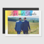 Rainbow Wedding Foto Liebe Danke Magnet Card (Vorne/Hinten)