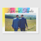 Rainbow Wedding Foto Liebe Danke Magnet Card (Vorderseite)