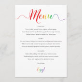 Rainbow Wedding Menu Card Menükarte (Vorderseite)