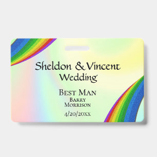Rainbow Wedding Party ID Doppelseitig Ausweis