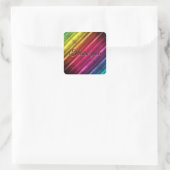 Rainbow Wedding Personalize Vielen Dank Quadratischer Aufkleber (Tasche)