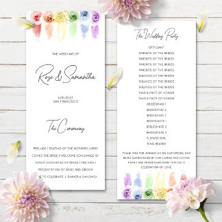 Rainbow Wedding Program Gay Lesbian Wedding