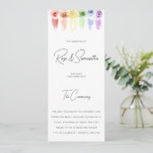 Rainbow Wedding Program Gay Lesbian Wedding (Stehend Vorderseite)