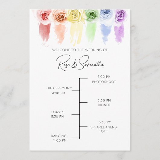 Rainbow Wedding Program Programm (Vorderseite)