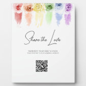 Rainbow Wedding QR Code Sign Fotoplatte (Vorderseite)