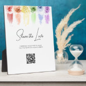 Rainbow Wedding QR Code Sign Fotoplatte (Seite)