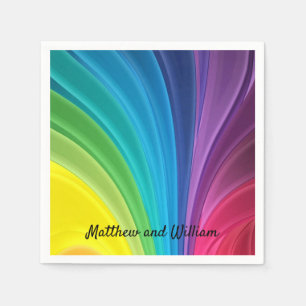 Rainbow Wedding Reception Cocktail Napkin Serviette