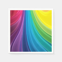 Rainbow Wedding Reception Cocktail Napkin Serviette