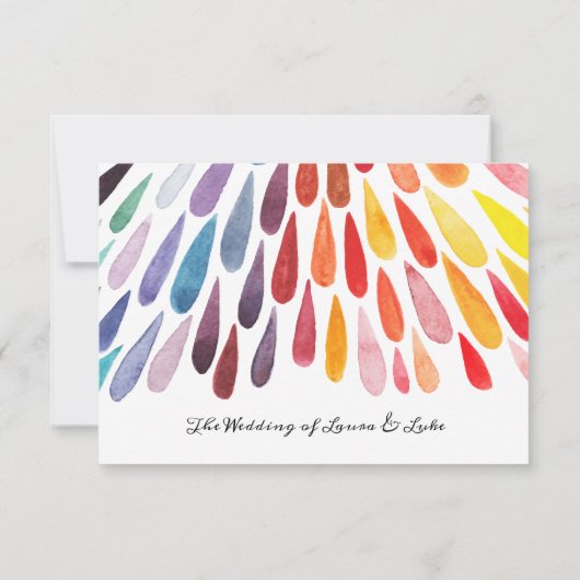 Rainbow Wedding Response Cards RSVP Karte (Rückseite)