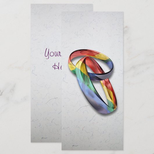 Rainbow Wedding Rings for Marriage Equality (Vorne/Hinten)