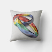 Rainbow Wedding Rings for Marriage Equality Kissen (Rückseite)