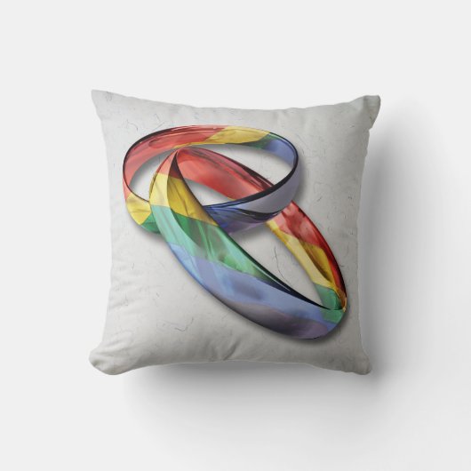 Rainbow Wedding Rings for Marriage Equality Kissen (Vorderseite)