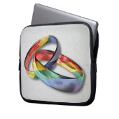 Rainbow Wedding Rings for Marriage Equality Laptopschutzhülle (Vorderseite Links)