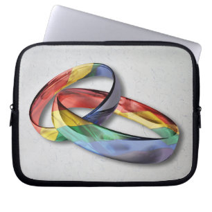 Rainbow Wedding Rings for Marriage Equality Laptopschutzhülle