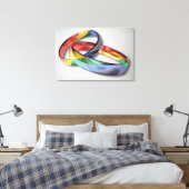 Rainbow Wedding Rings for Marriage Equality Leinwanddruck (Insitu (Schlafzimmer))