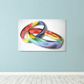 Rainbow Wedding Rings for Marriage Equality Leinwanddruck (Insitu (Holzboden))