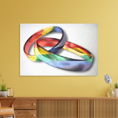 Rainbow Wedding Rings for Marriage Equality Leinwanddruck (Insitu (Wohnzimmer))