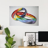 Rainbow Wedding Rings for Marriage Equality Poster (Heimbüro)
