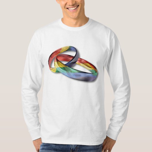 Rainbow Wedding Rings for Marriage Equality T-Shirt (Vorderseite)